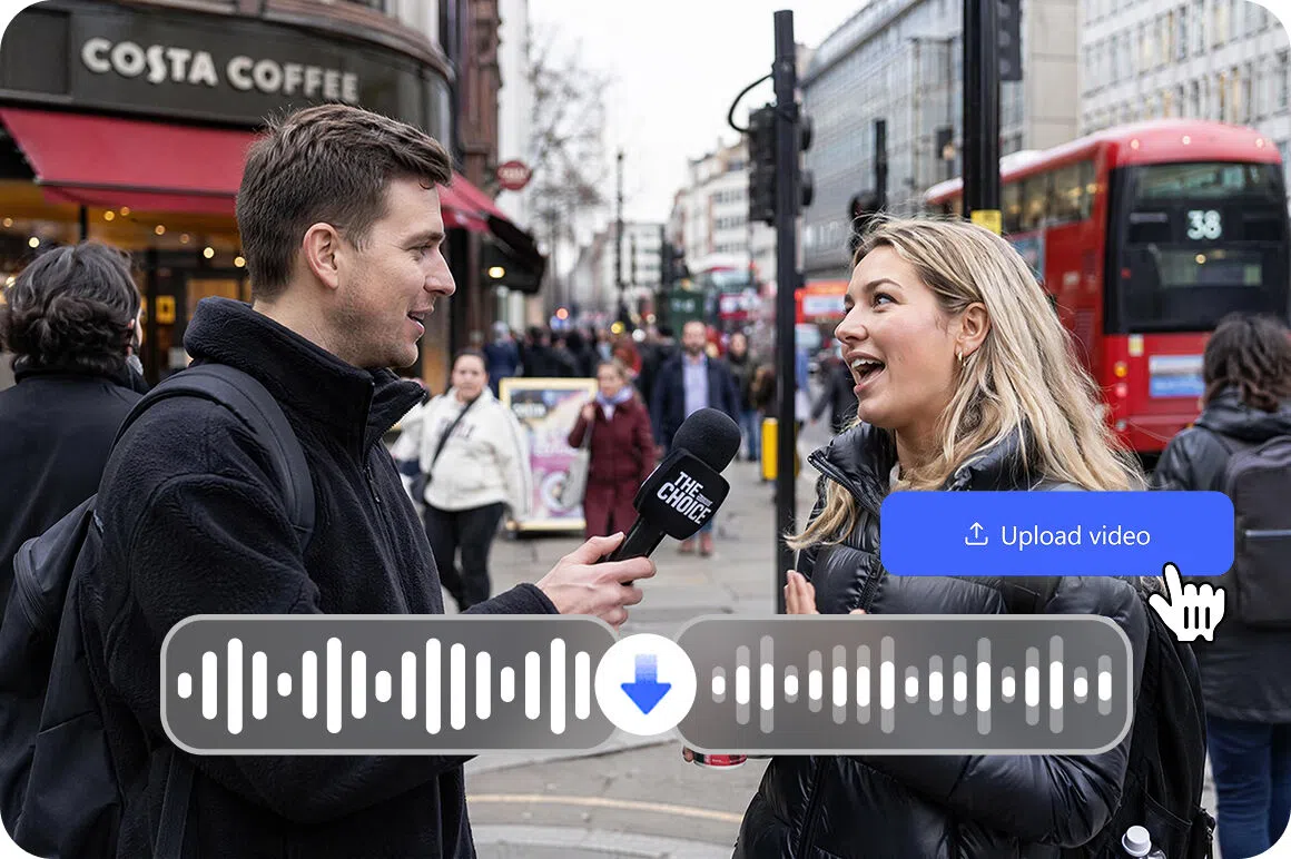 One click AI background noise removal