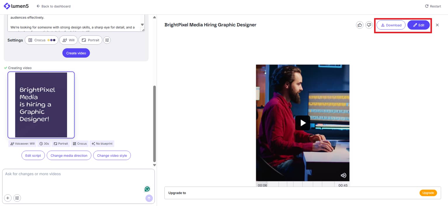 Preview, edit, and export your video