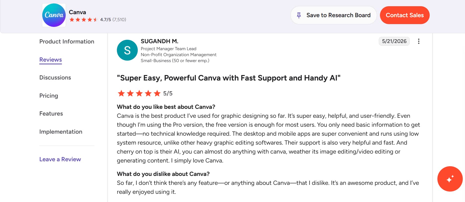 canva review G2