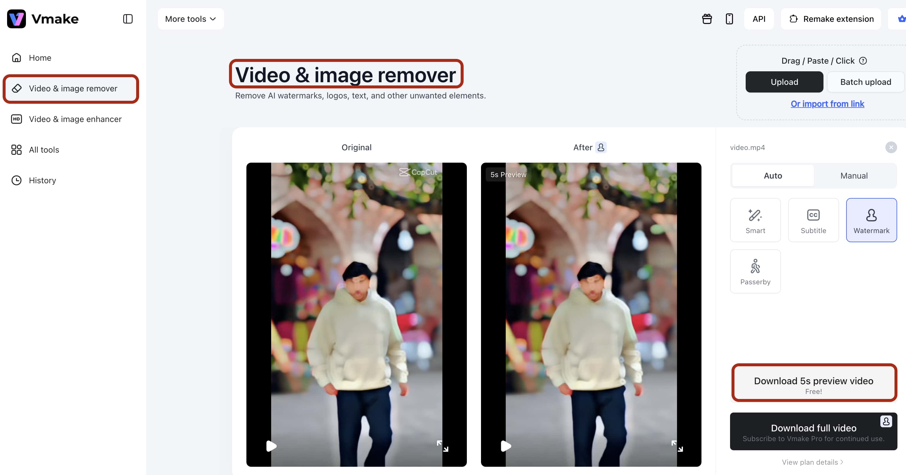 Preview and optimize enhancements, and see your video transform in seconds