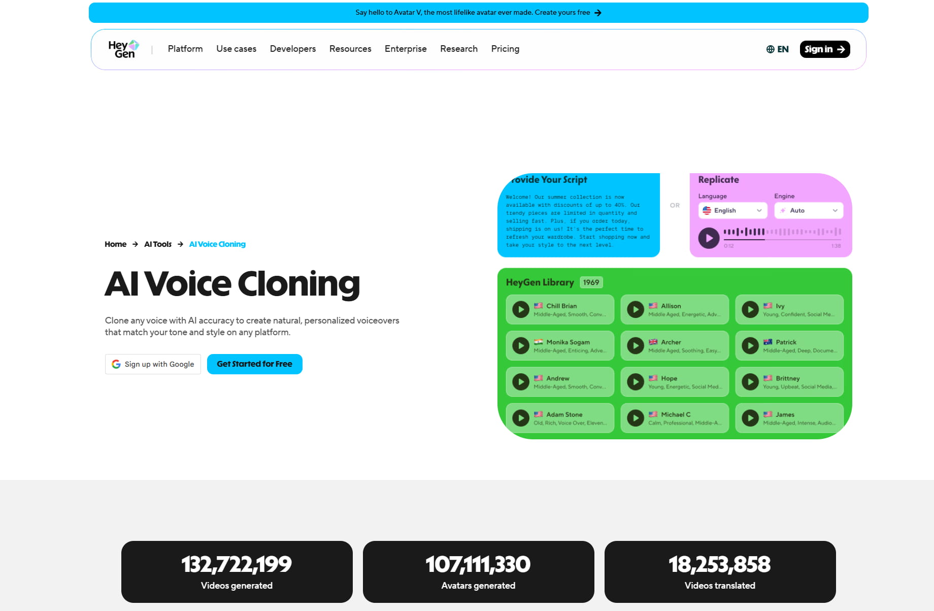 AI voiceovers and voice cloning