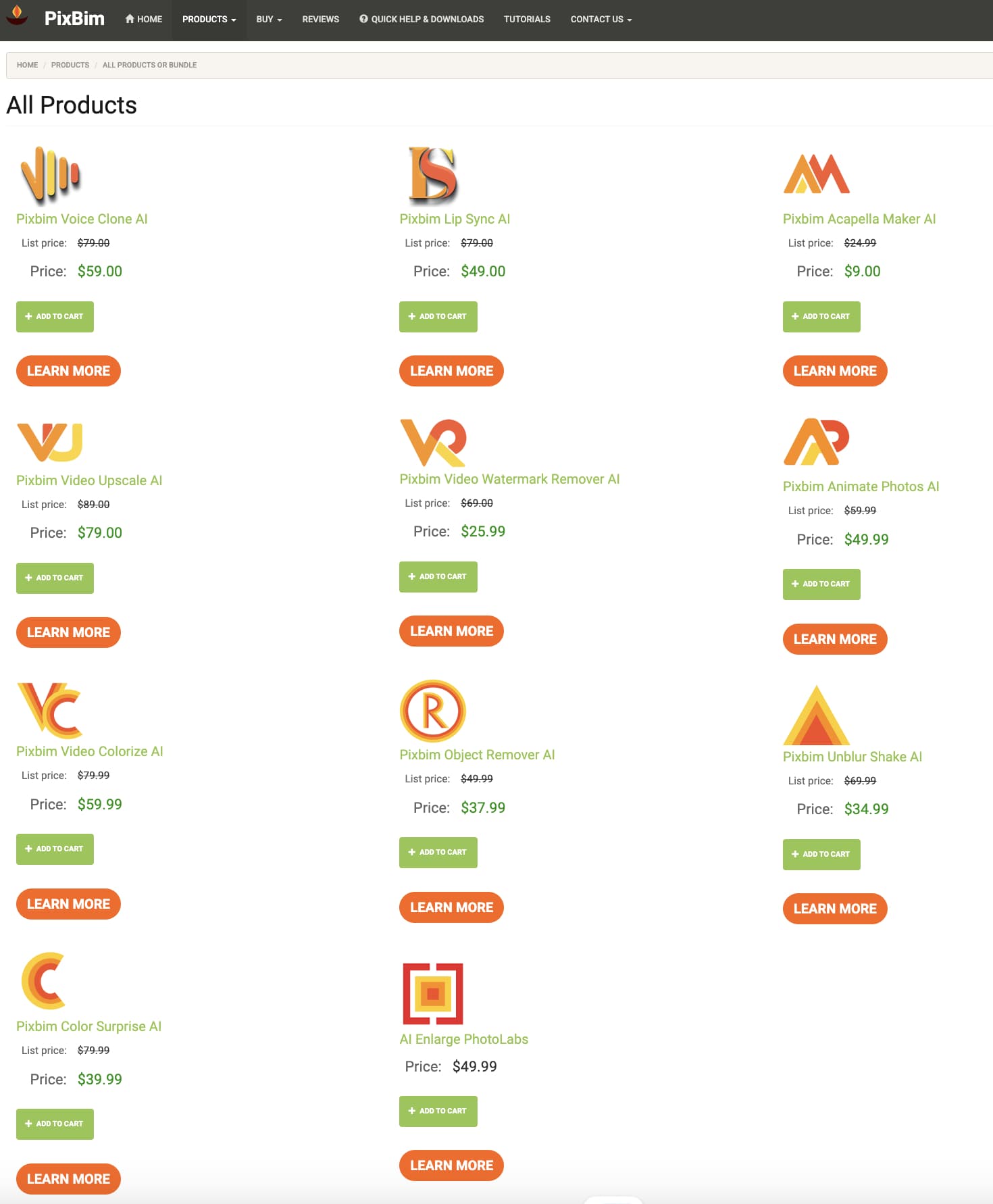 Pixbim - Product Lineup & Pricing