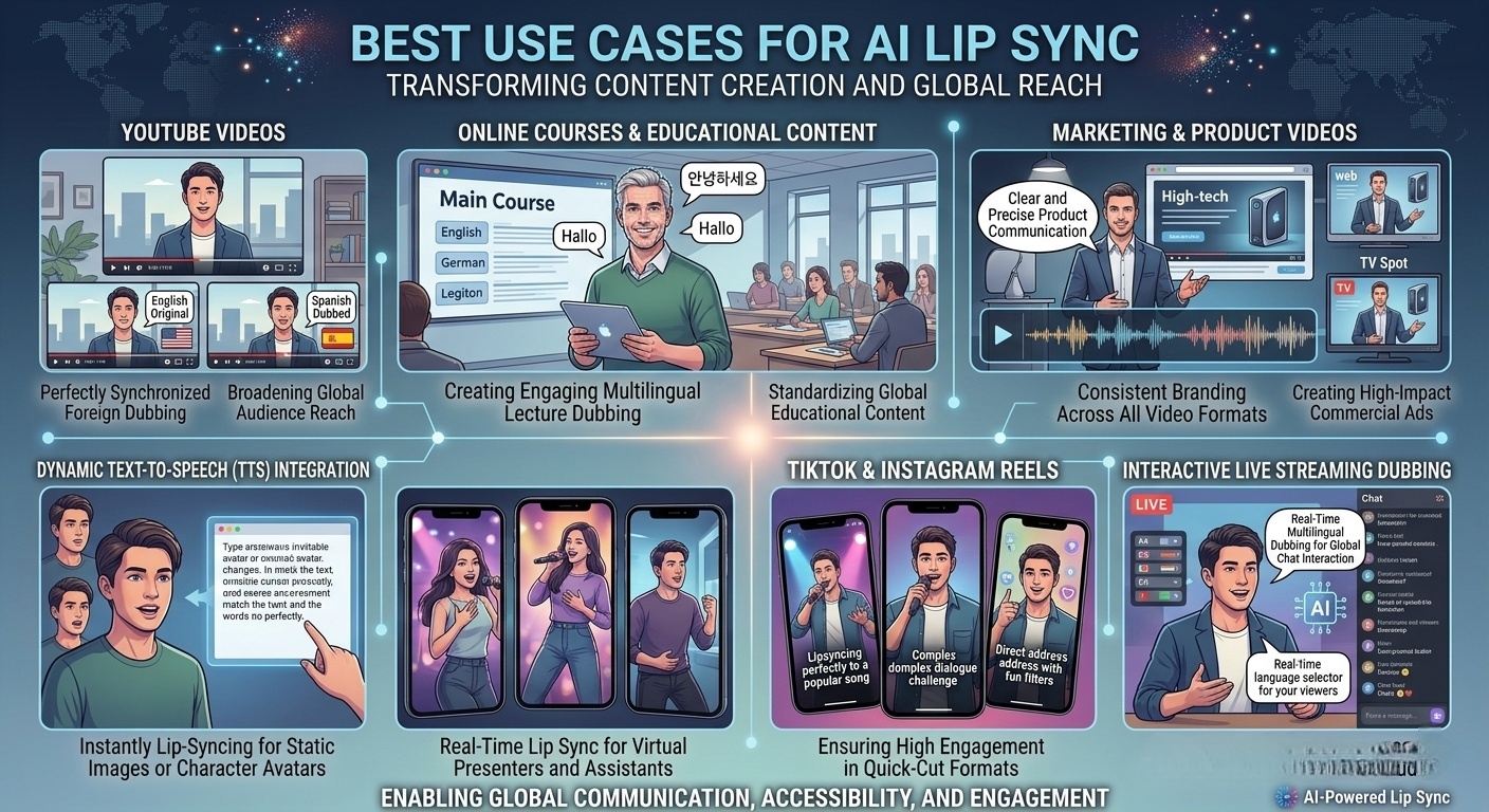 Best Use Cases for AI Lip Sync