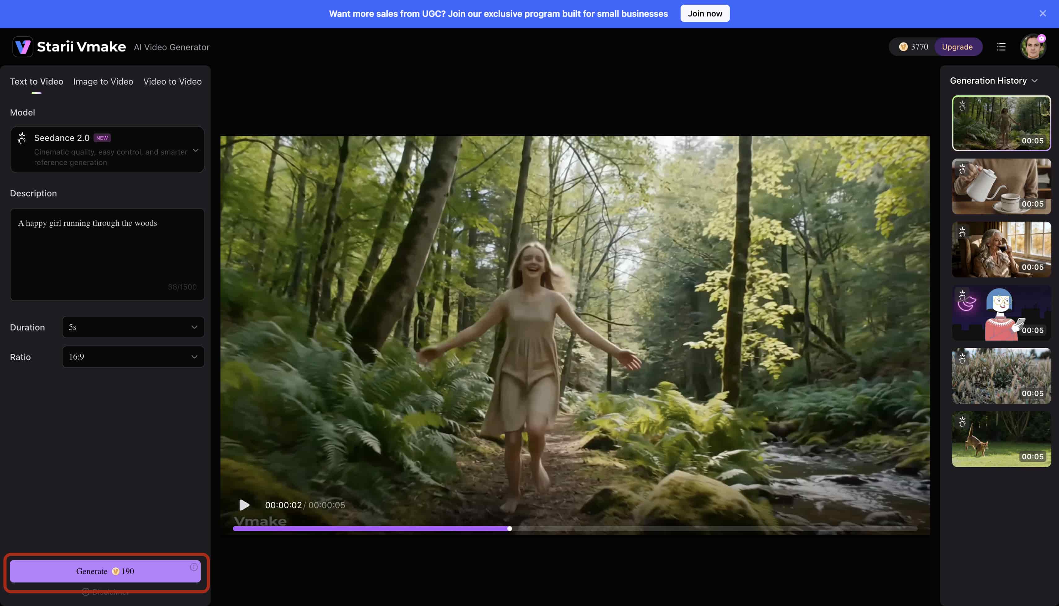 Download the fully generated AI video from the top right corner panel and use it for further publishing