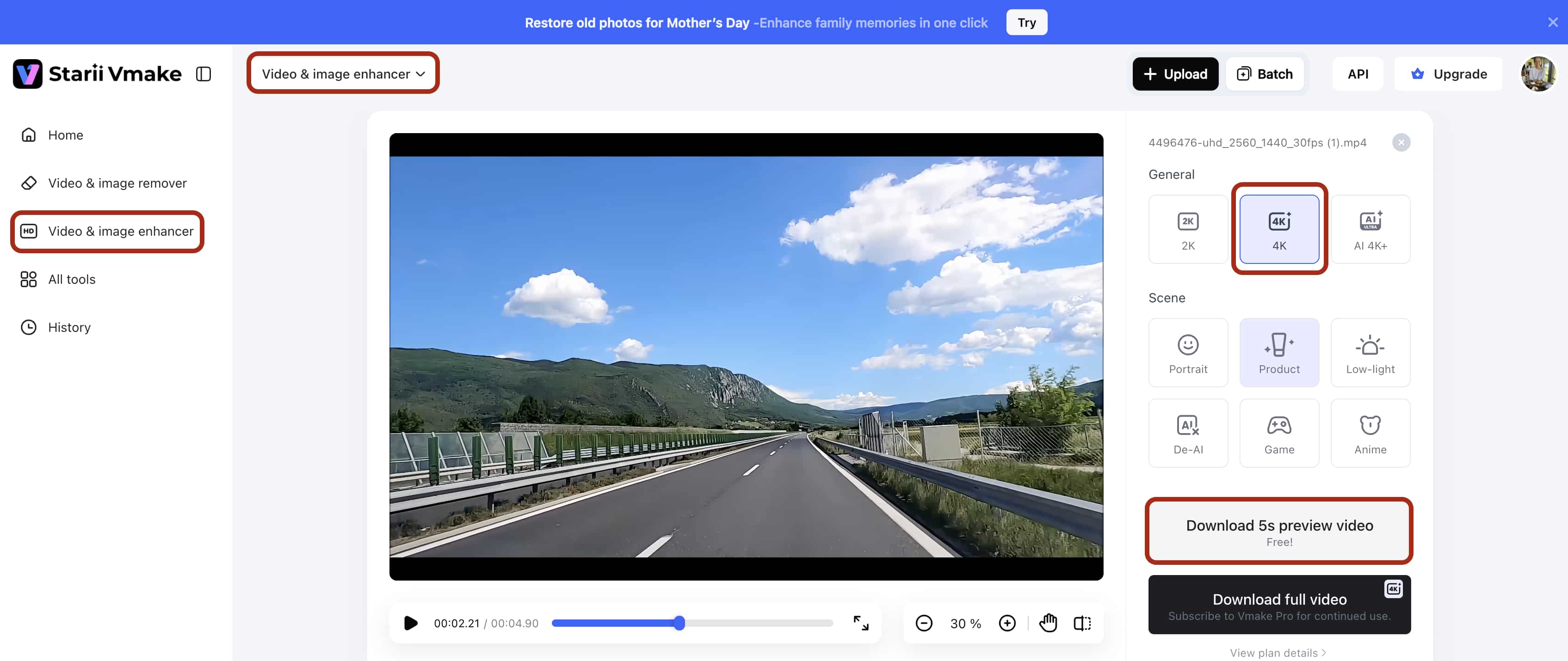 Preview the 4K video to verify quality and structural accuracy