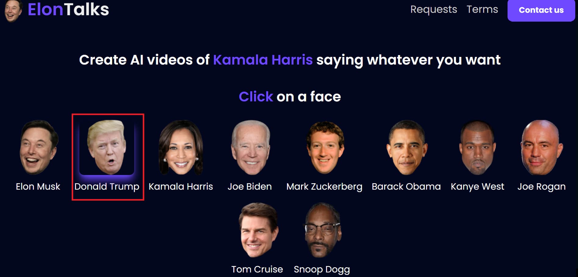 Choose the Donald Trump character