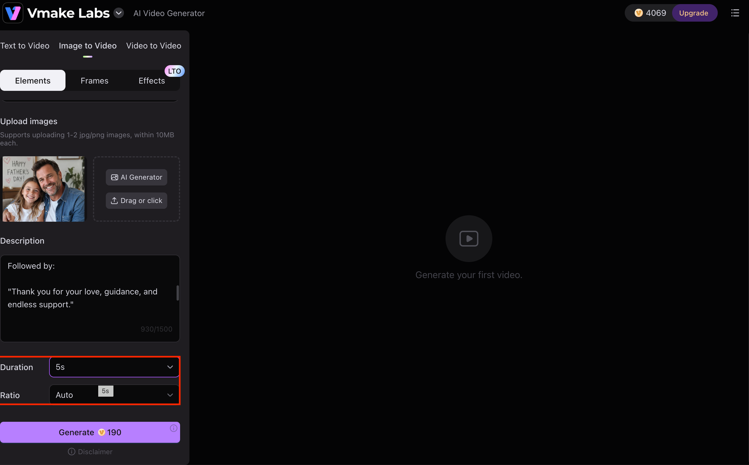 Add Your Message and Generate the Video