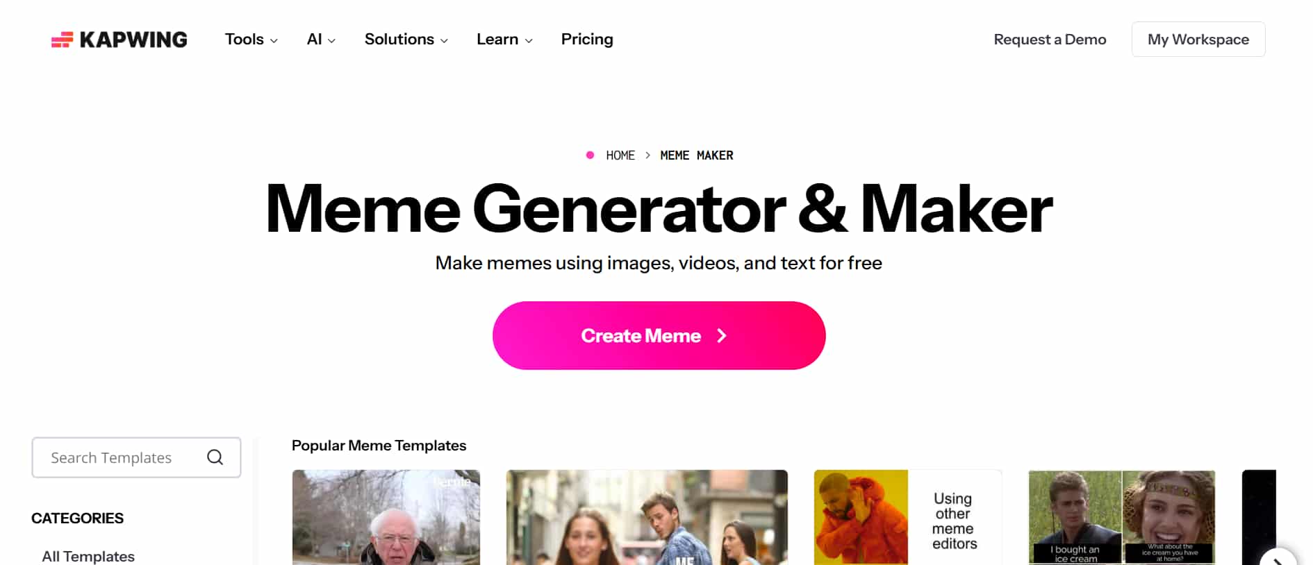 Kapwing meme maker