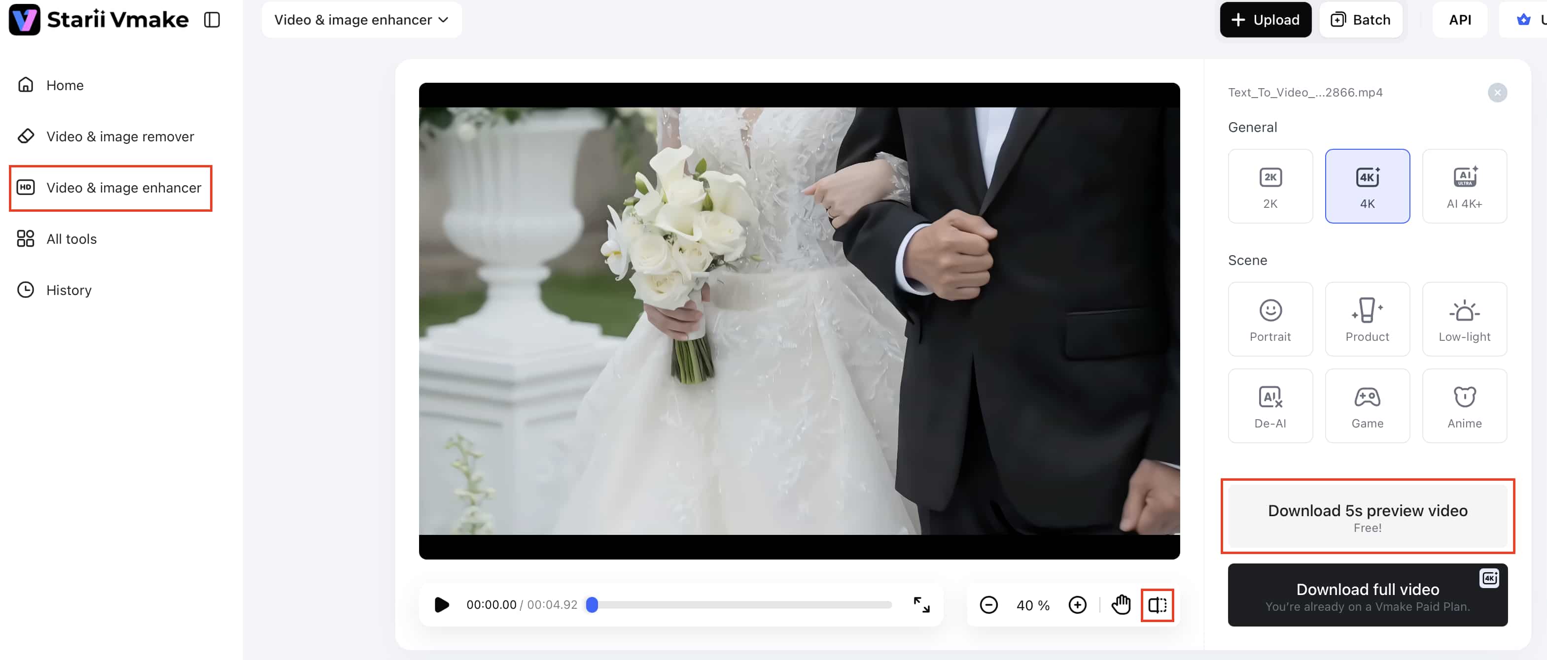 Preview and optimize enhancements