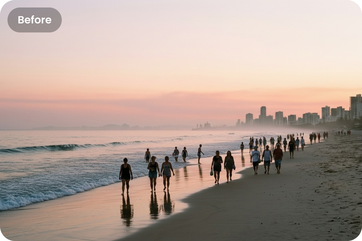 Remove people from photo for clean background