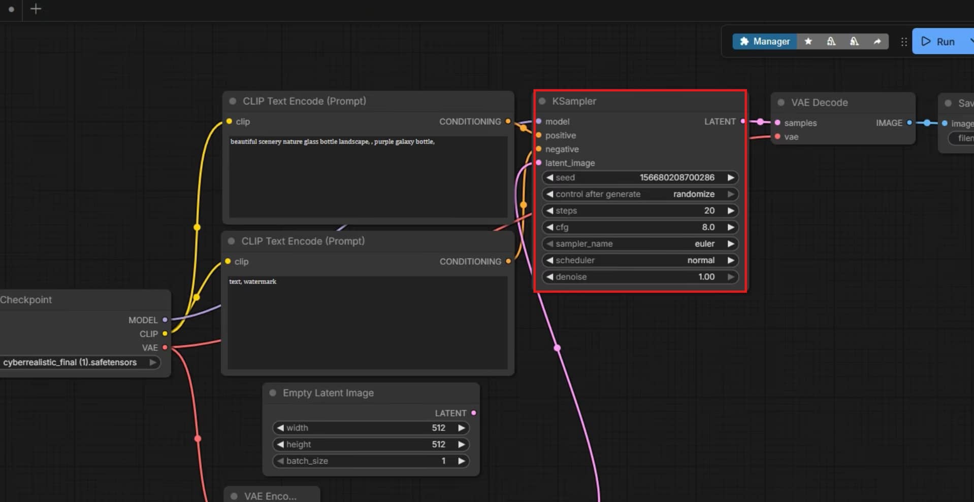 Configure nodes, prompts and sampling settings