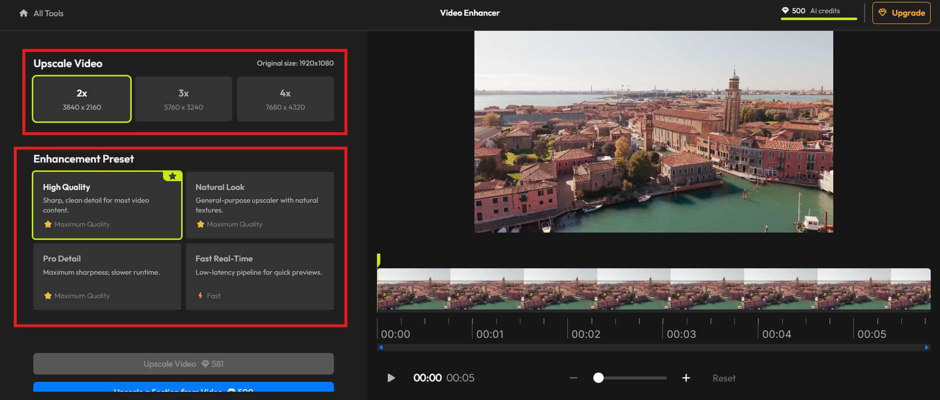 choose the preset