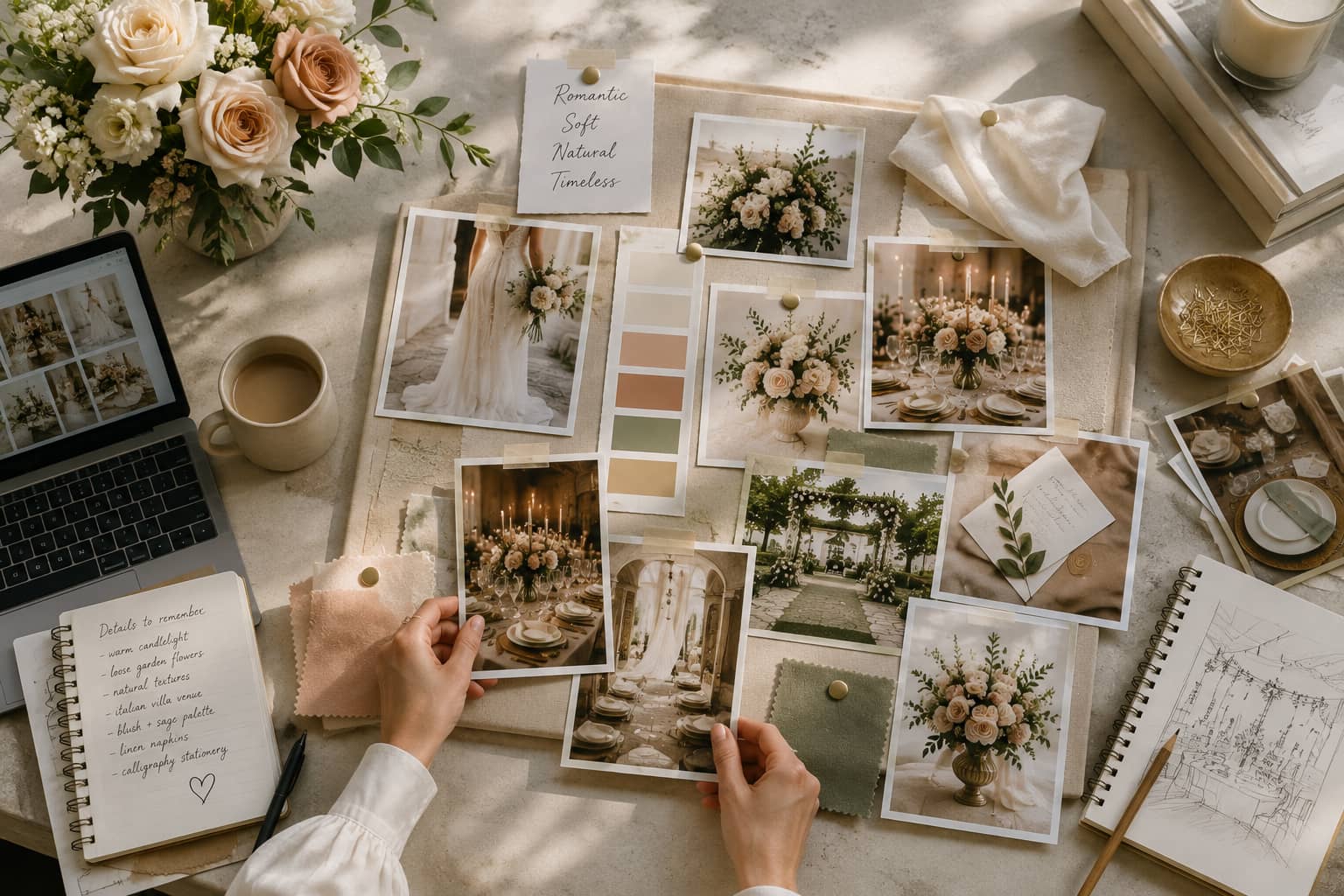 How to build a cohesive wedding mood board manually