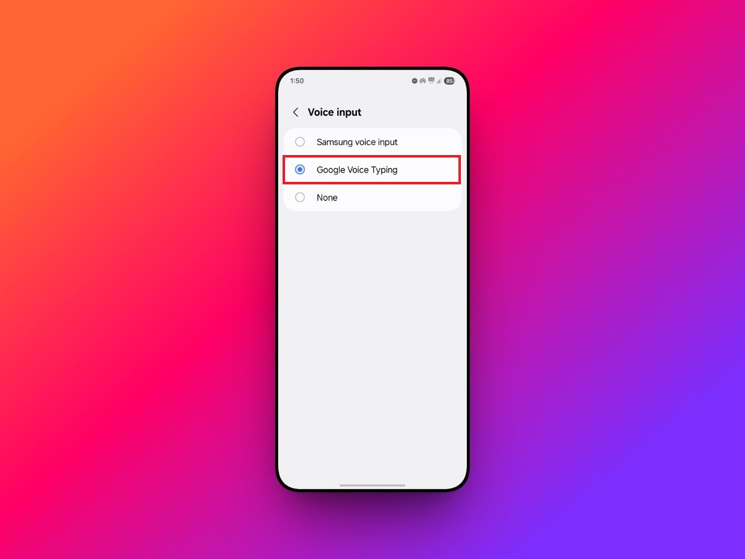Choose your voice input option