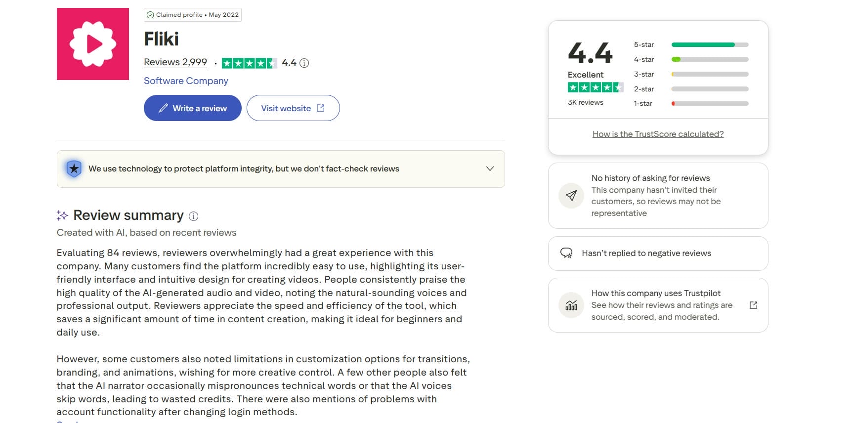 Trustpilot fliki review