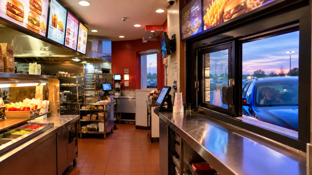 Fast food drive-thru window