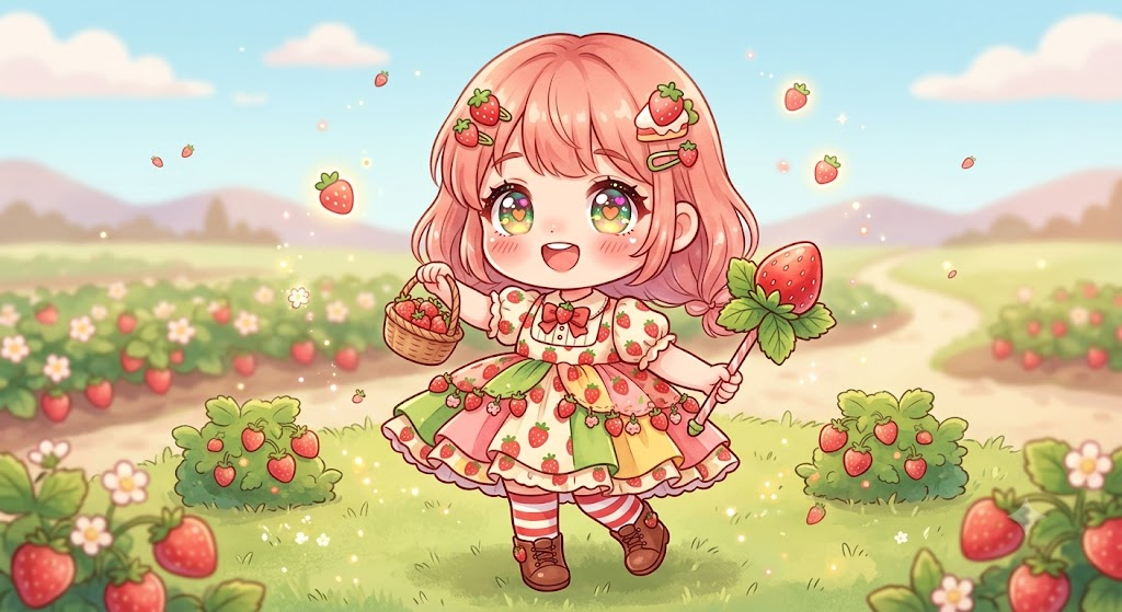 text Food-themed chibi