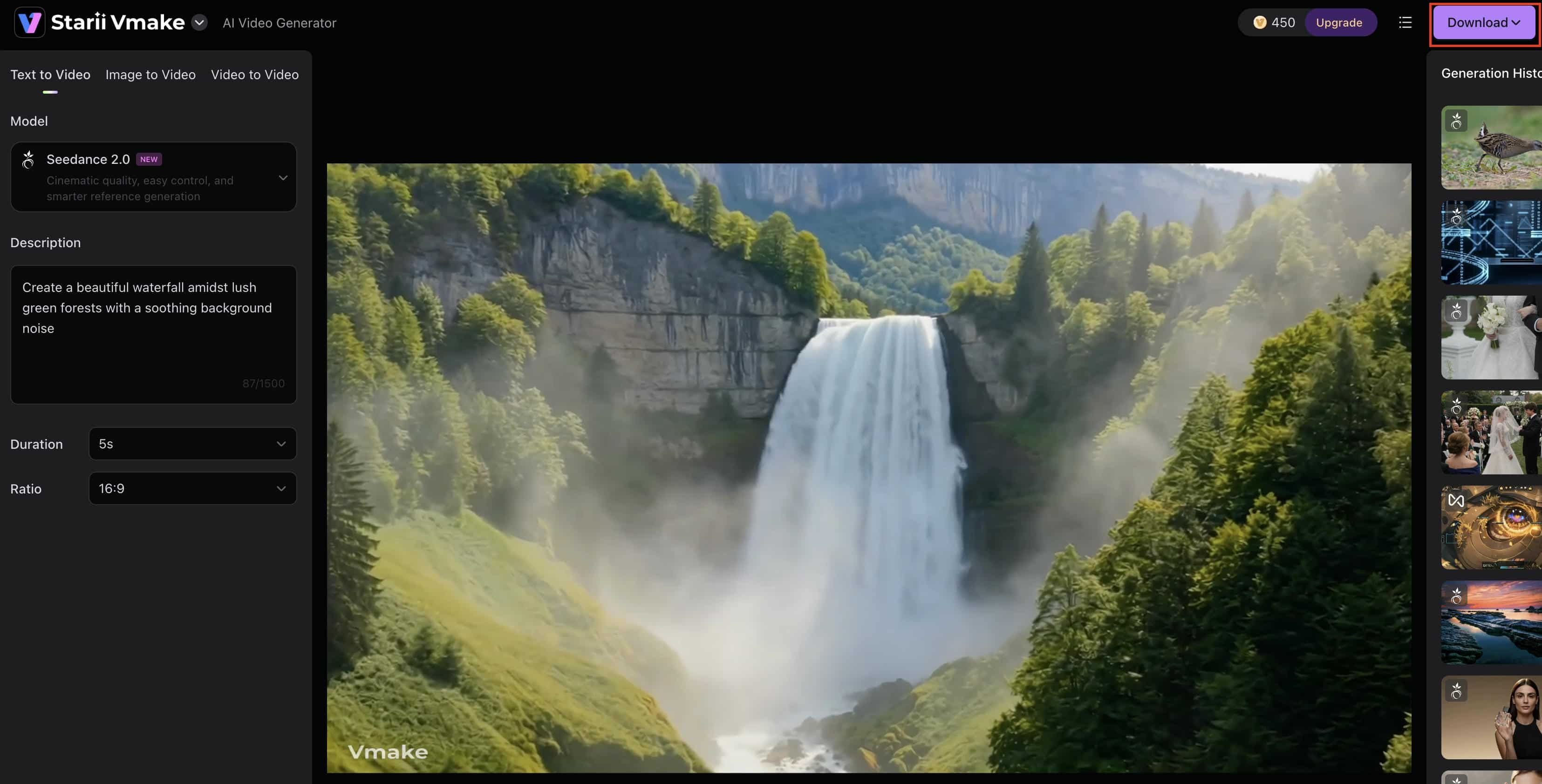 Generate, preview, and export the final video