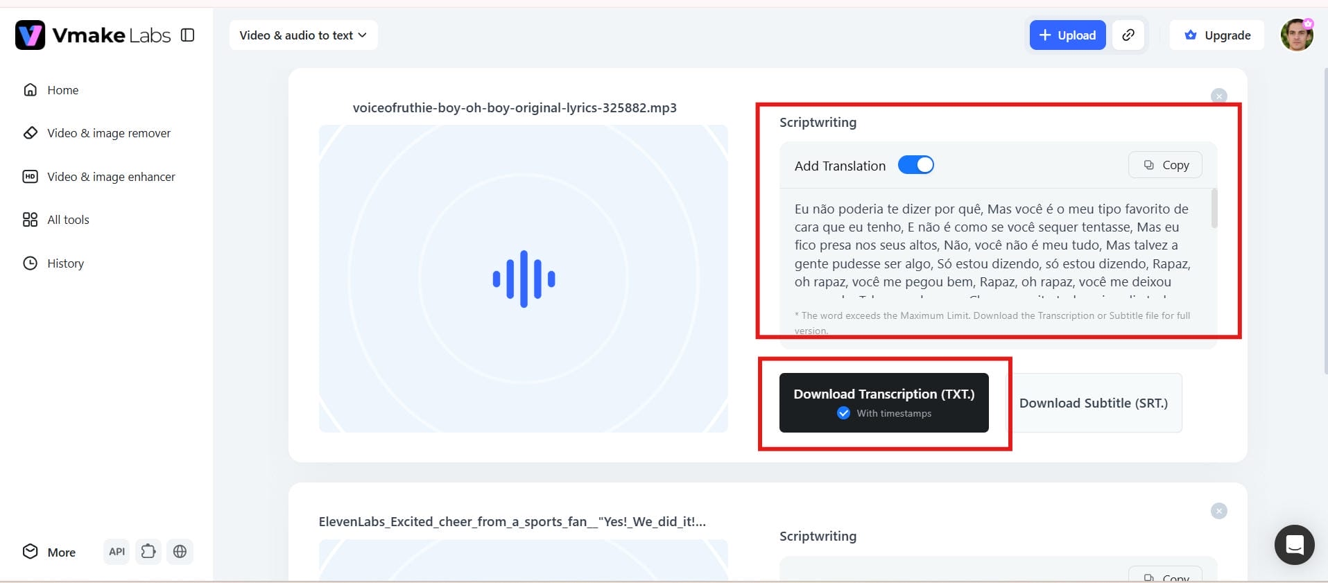 Download your content
