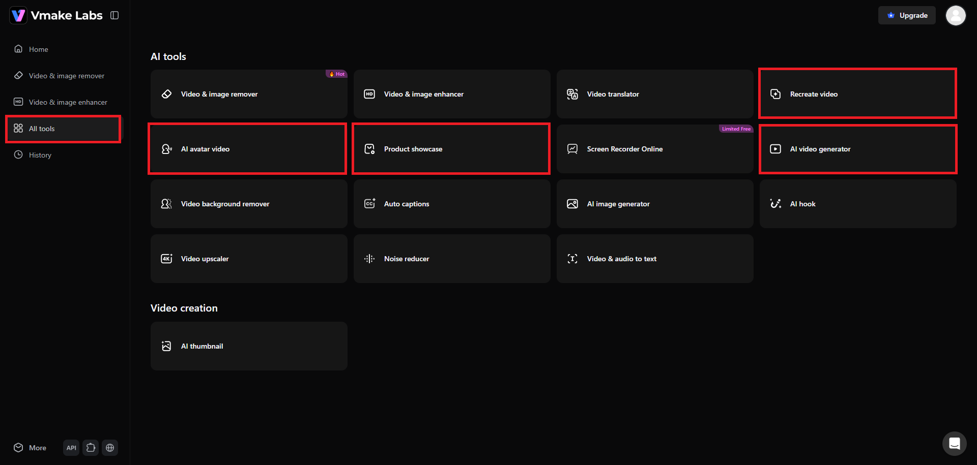 Select your video generation option