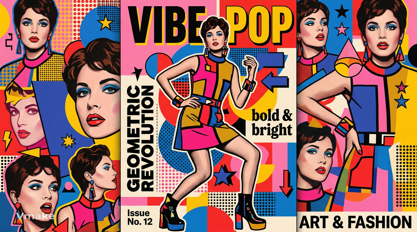 text Pop art fashion editorial