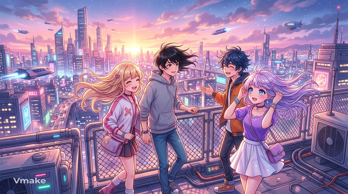 text Anime-Style Artwork by Vmake Labs