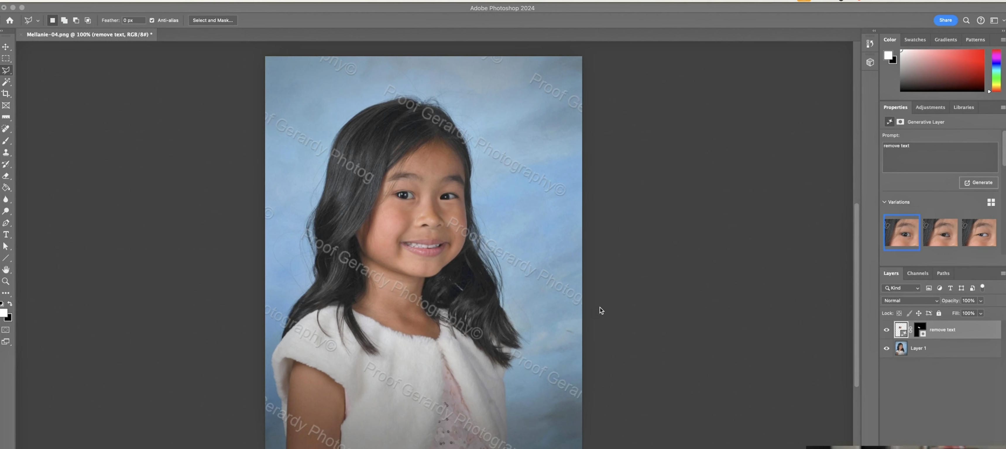 text Select the watermark area