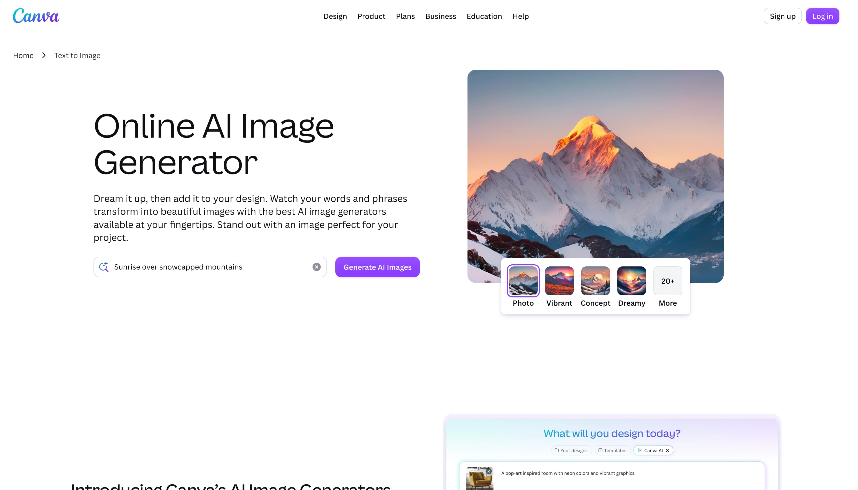 text Canva AI Image Generator