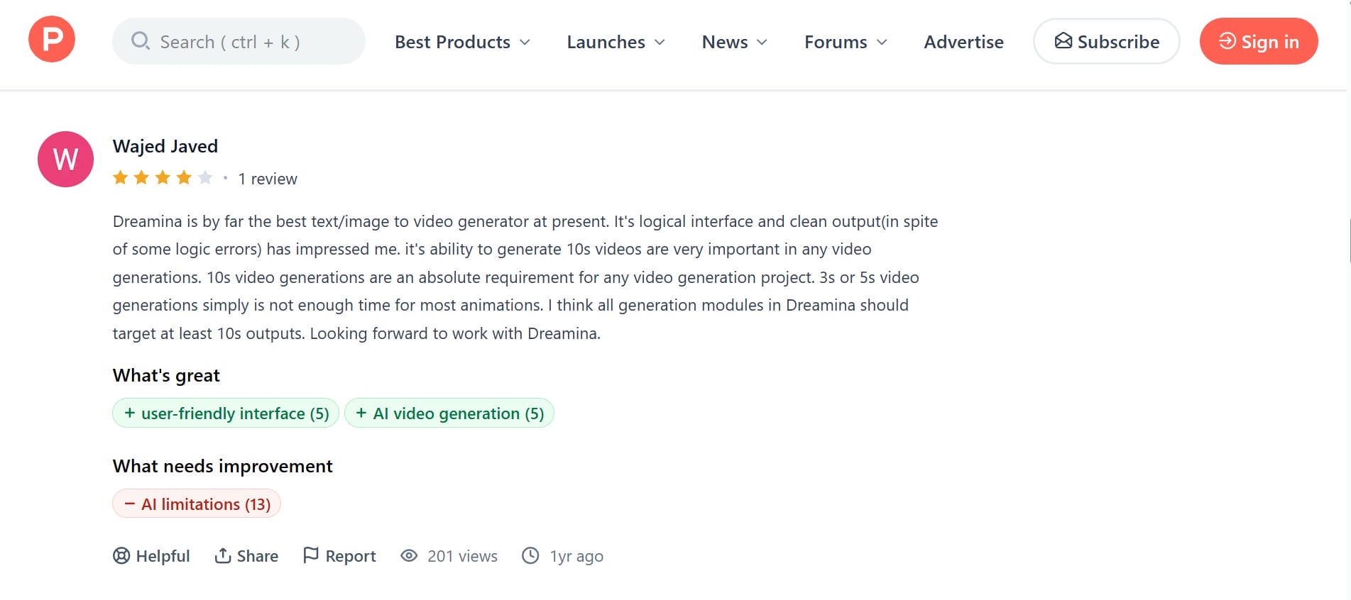 Dreamina Product Hunt review