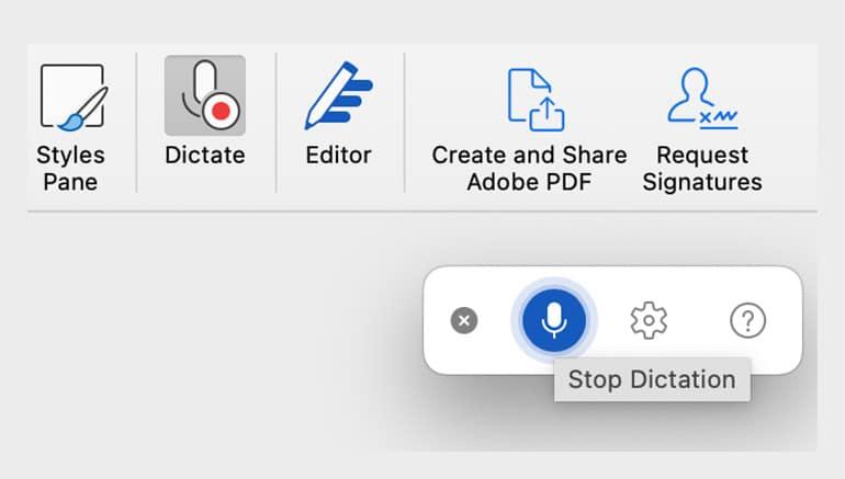 Microsoft Word Dictate