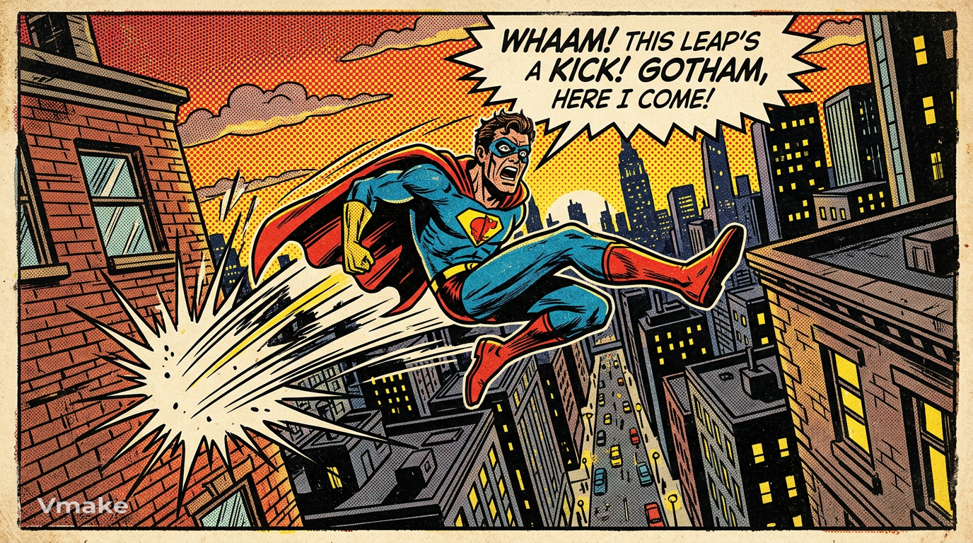 text Retro comic scene