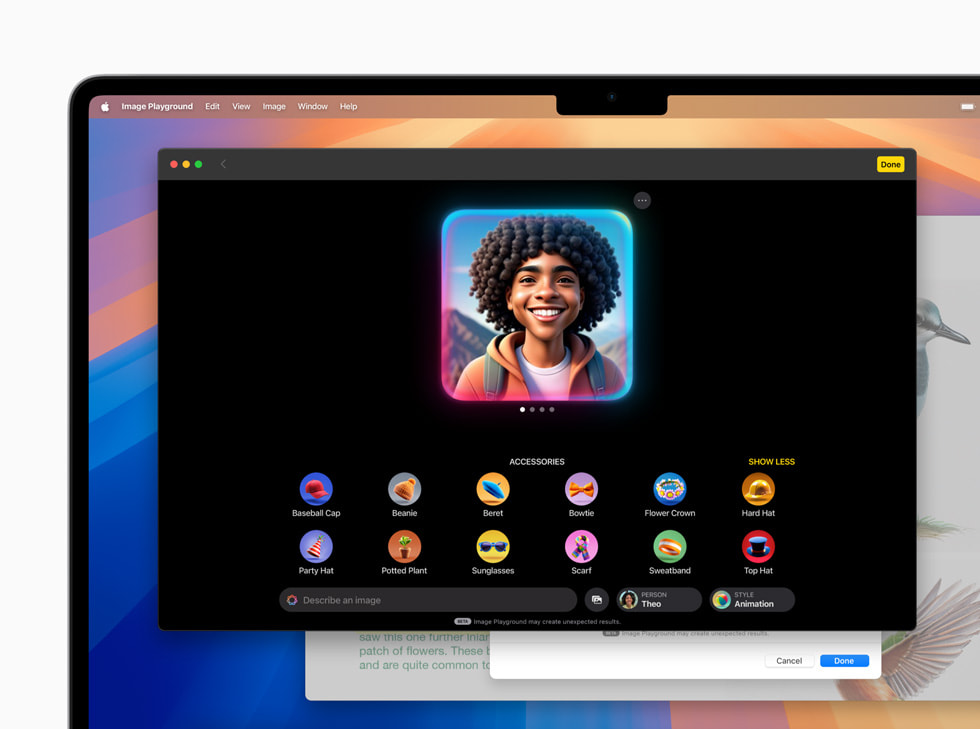 text Apple Image Playground on a Mac