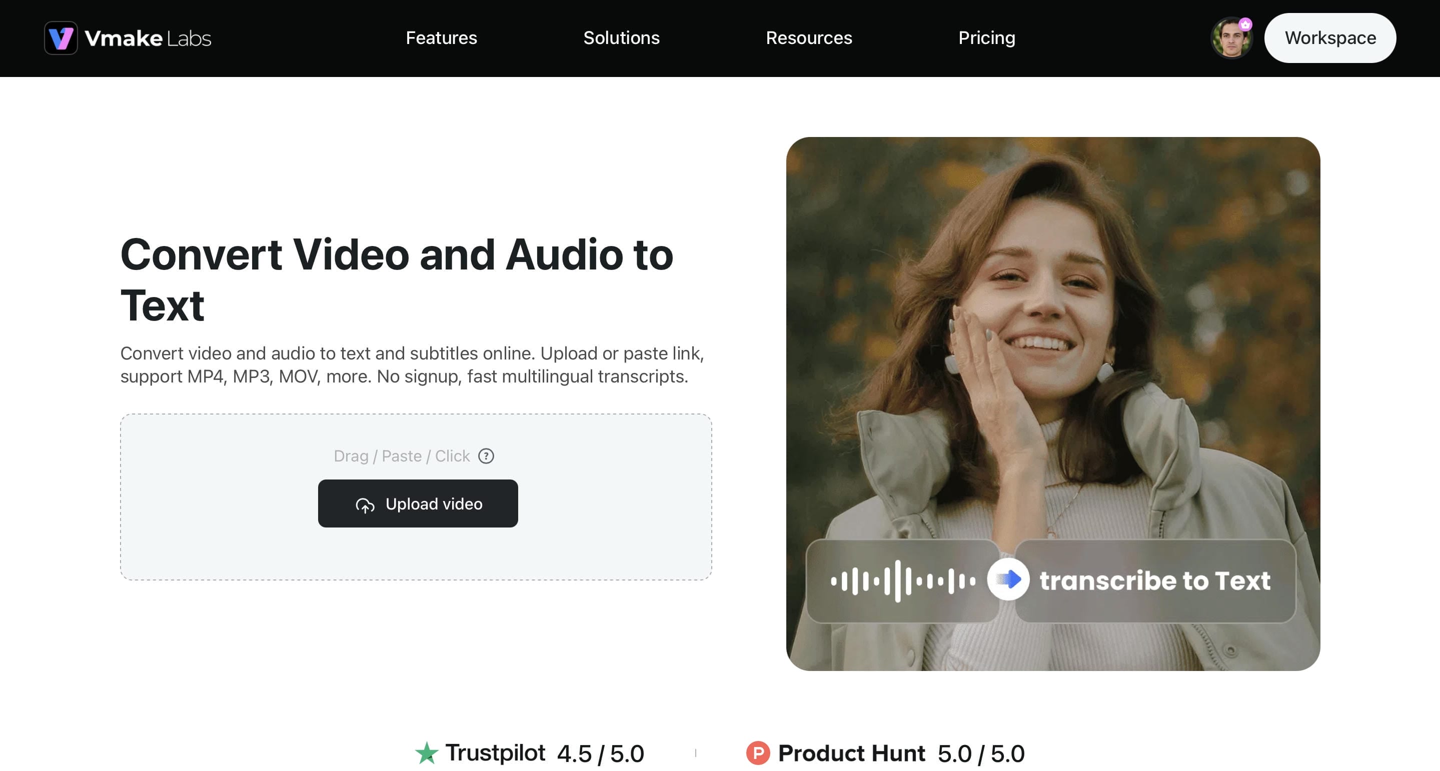 Vmake Labs Convert Audio to Test
