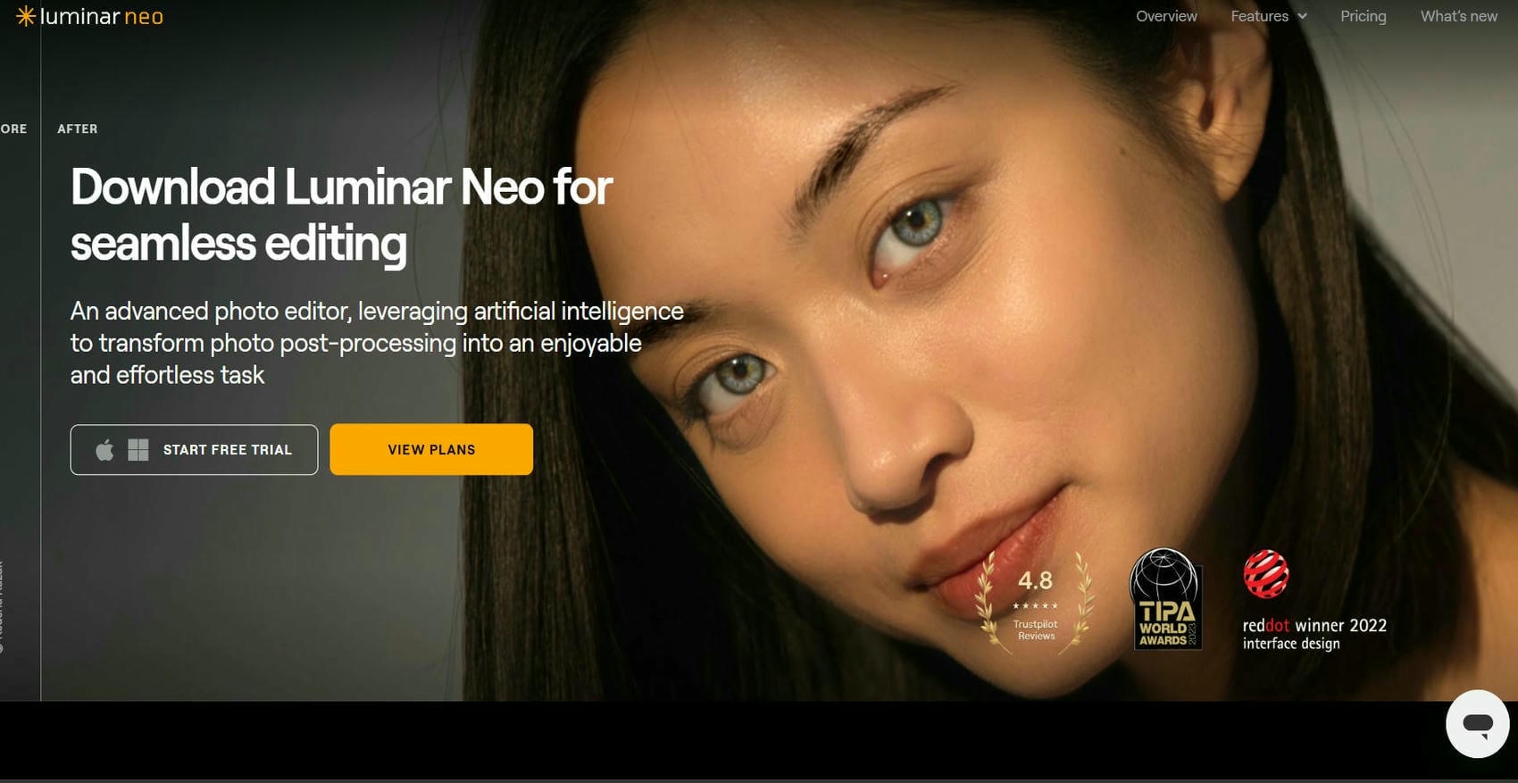 text Luminar Neo AI-powered photo editor
