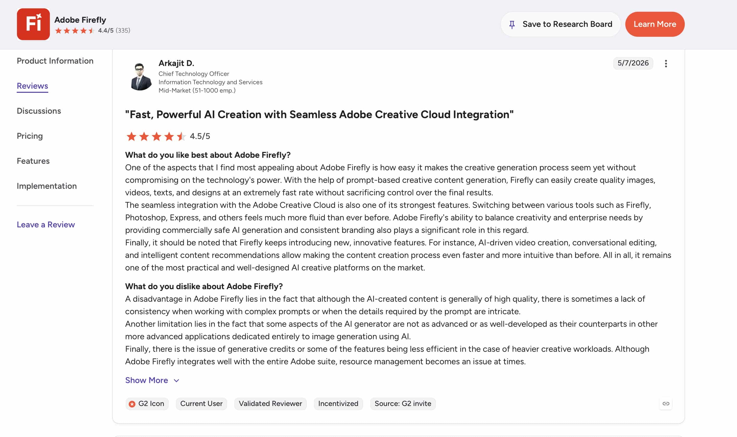 Adobe G2 Review Insight