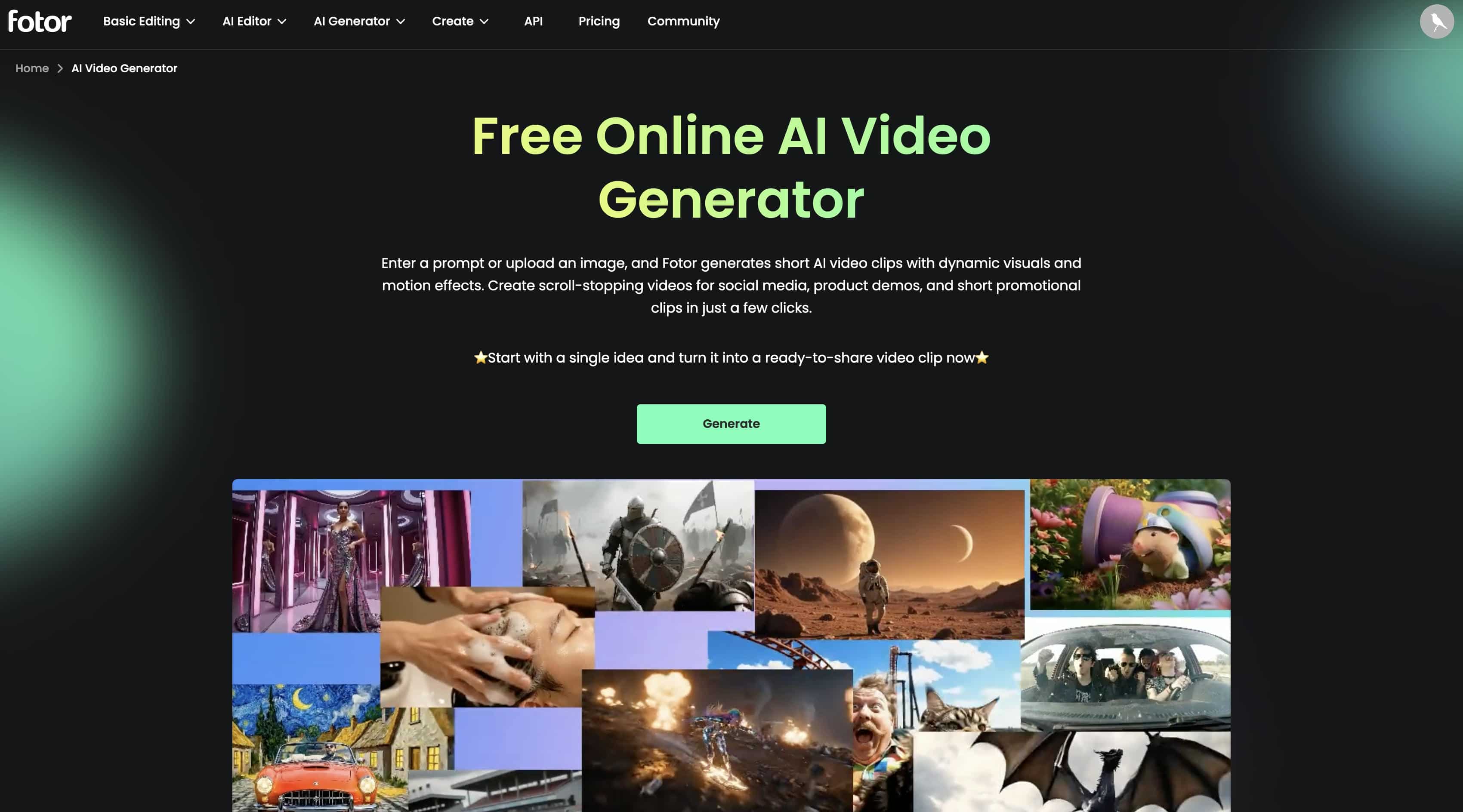 Fotor AI Video Generator