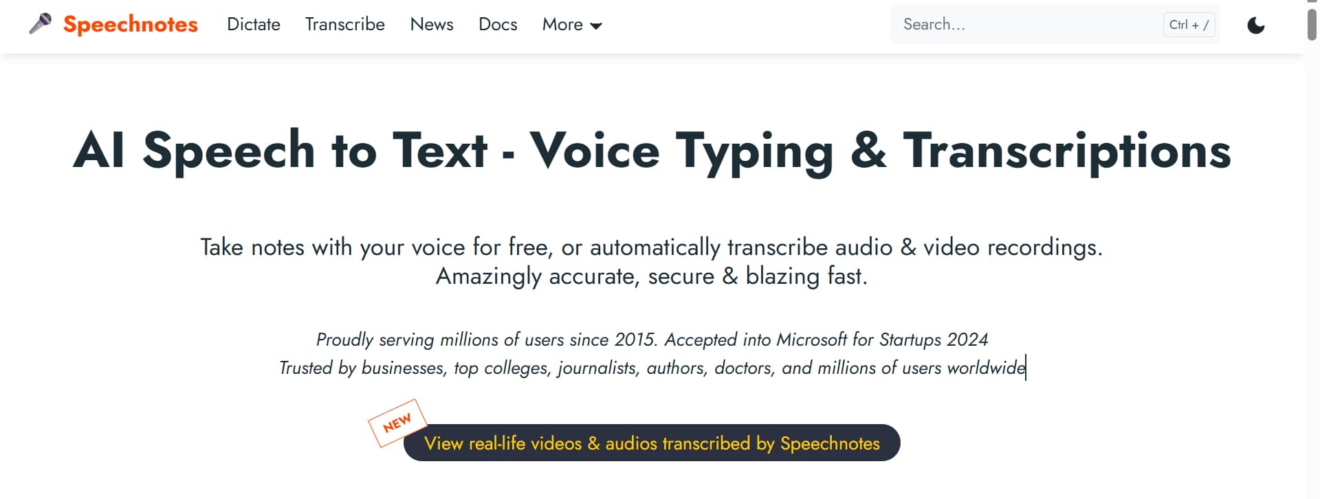 Speechnotes - speech to text