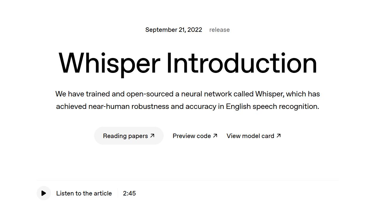 text Whisper speech-to-text
