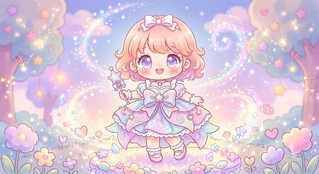text Magical girl chibi