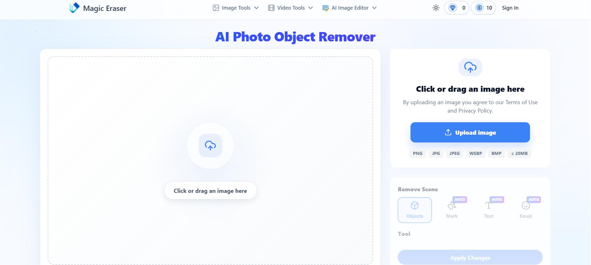 text Magic Eraser homepage