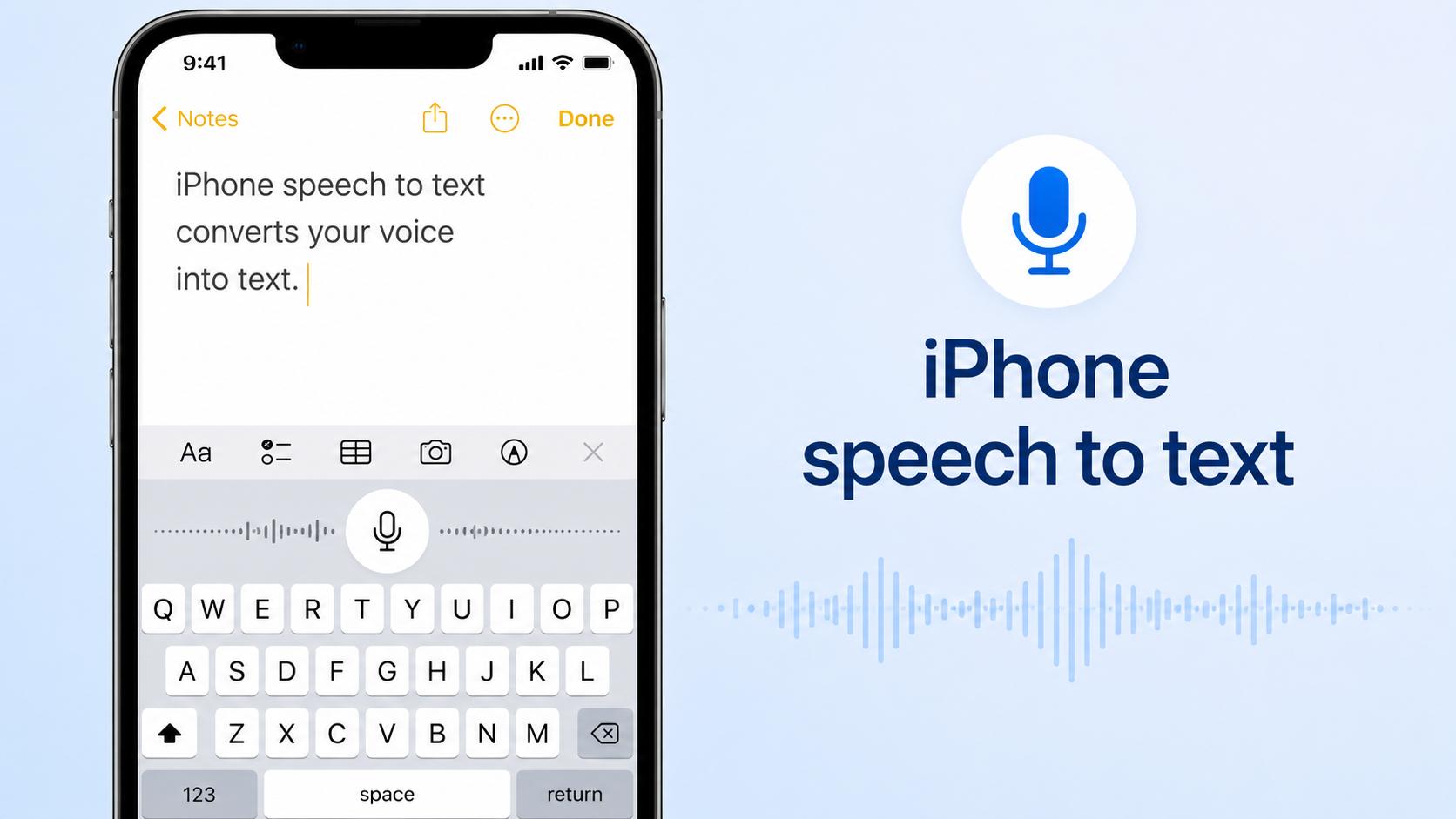 iPhone speech to text