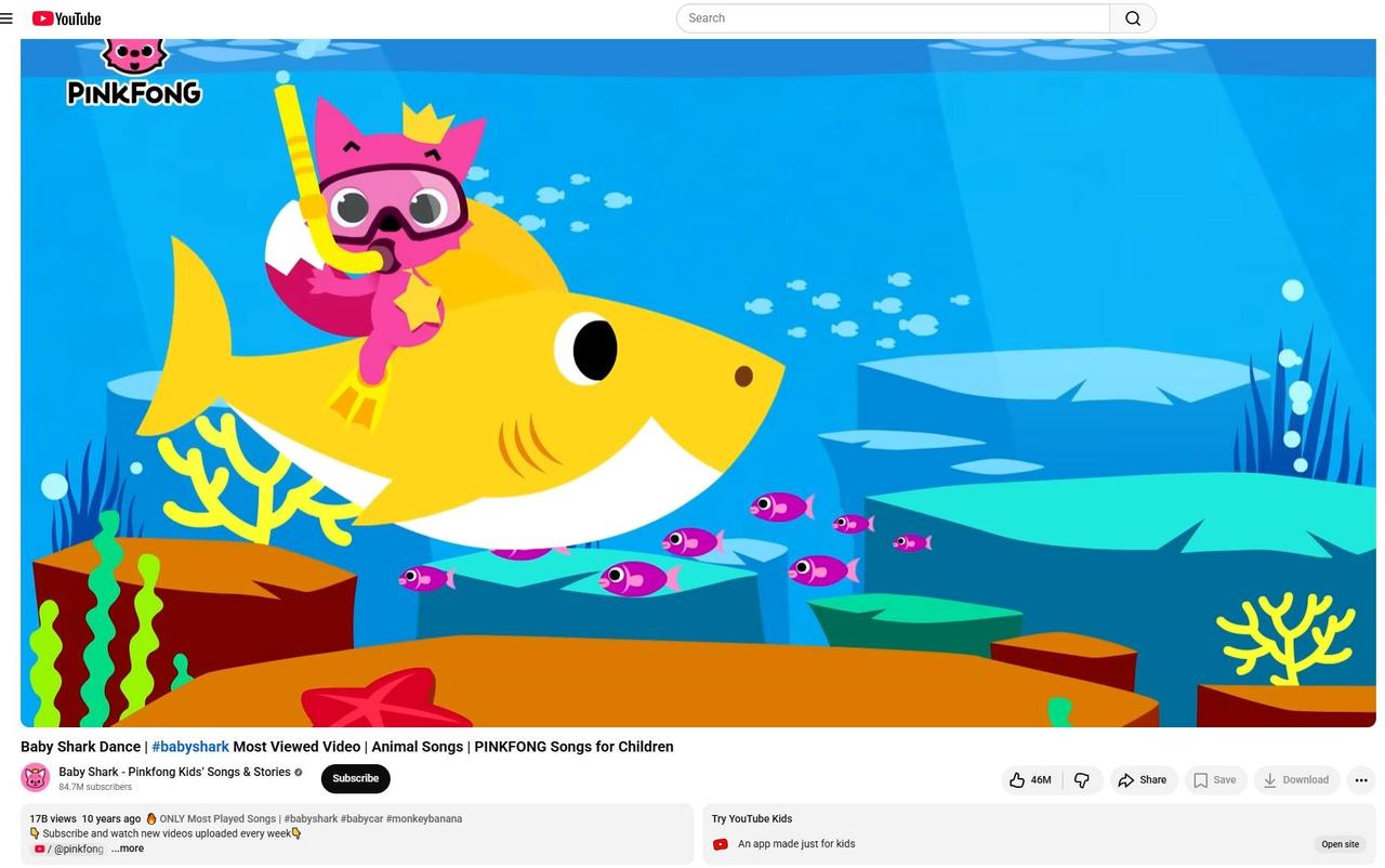 Highest Video views on YouTube