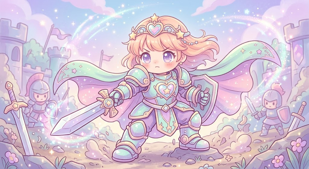 text Chibi warrior