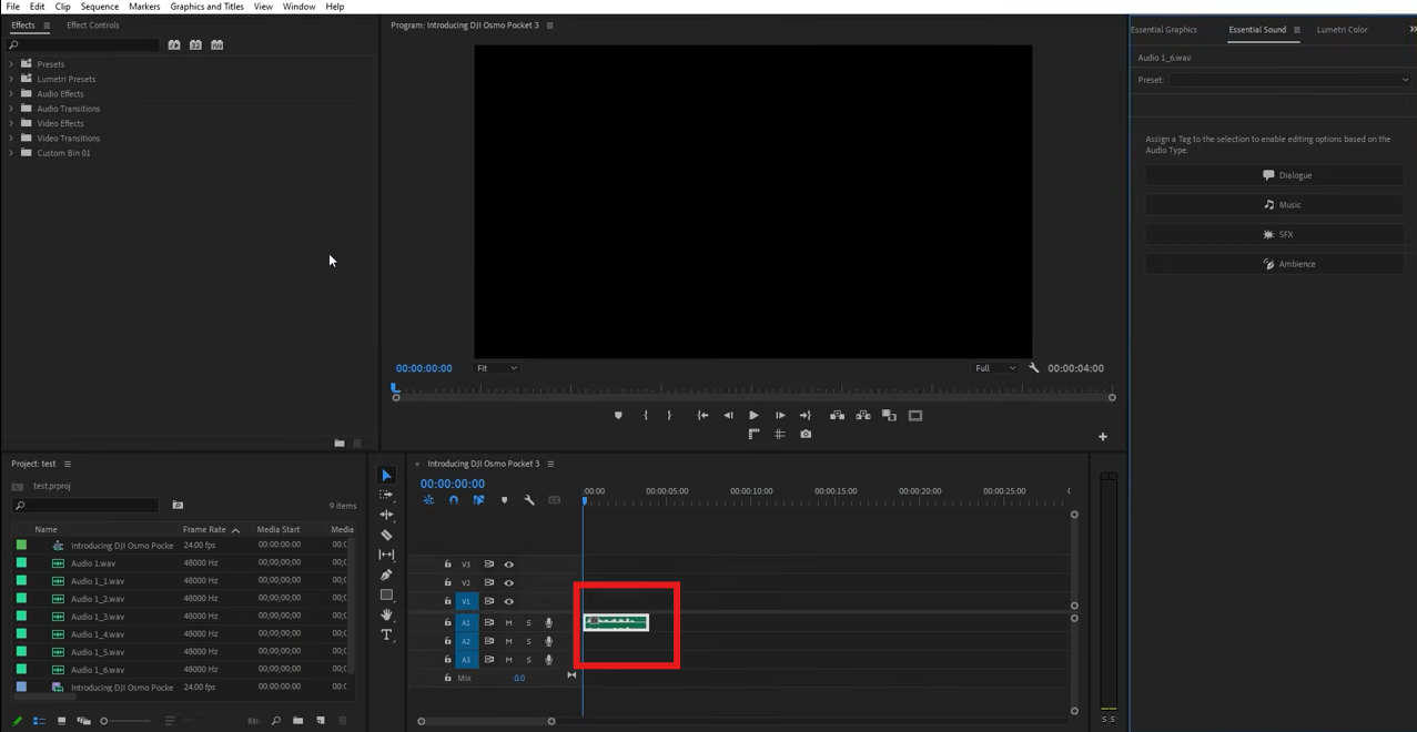 Import the audio file