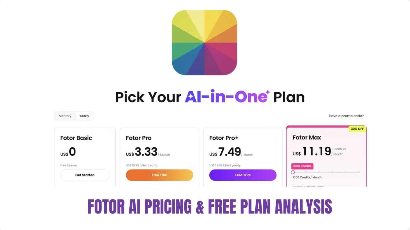 Pricing and Plans of Fotor