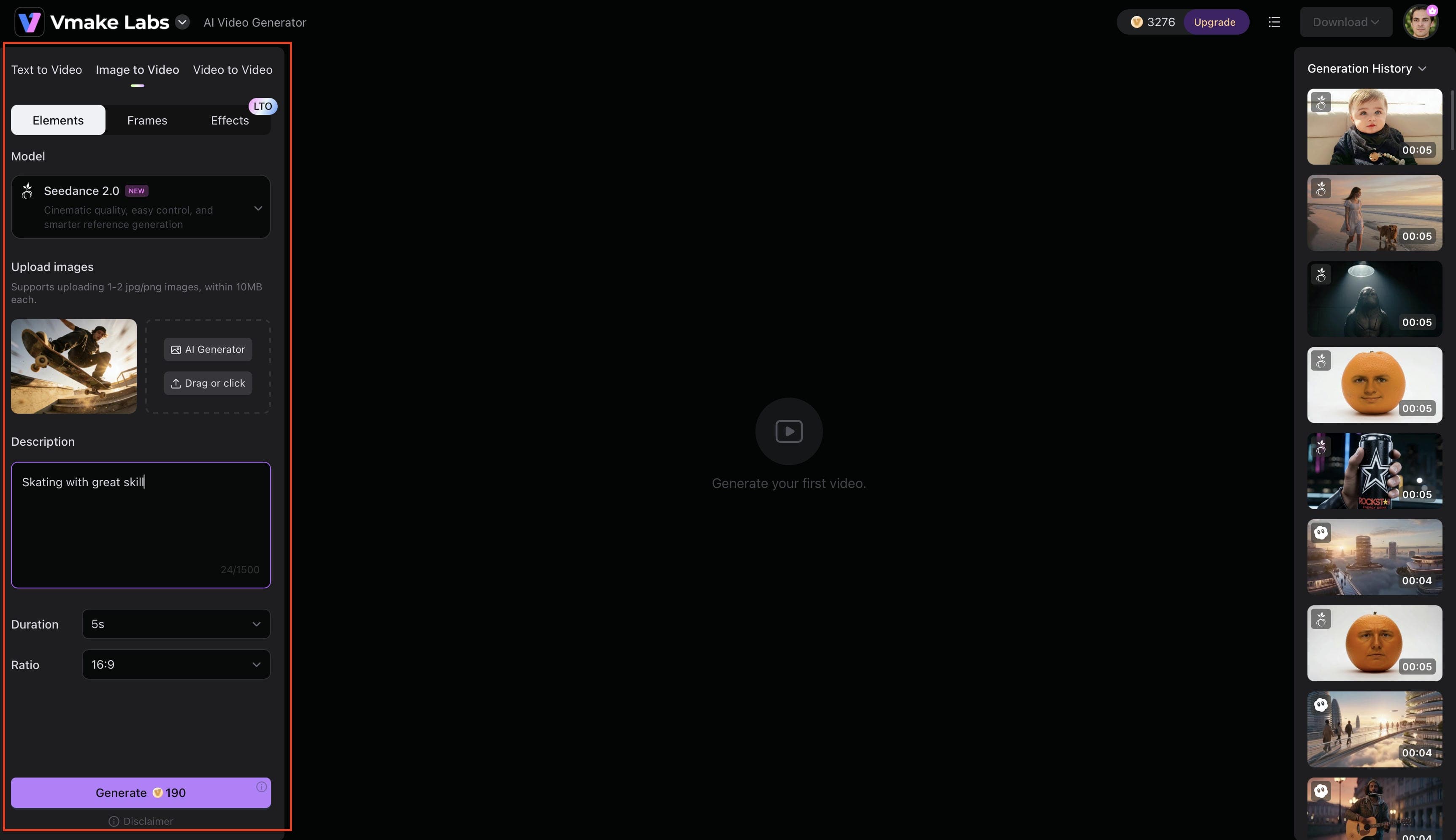 Enter a prompt or upload an image