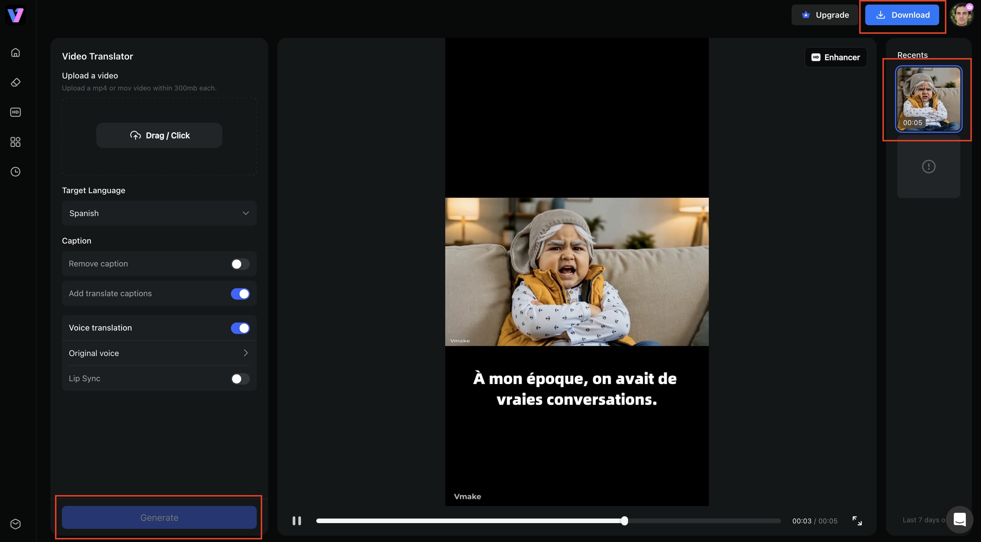 Generate and export your edited video