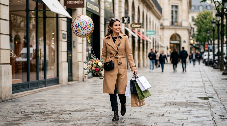 Fashion lover birthday shopping shoot