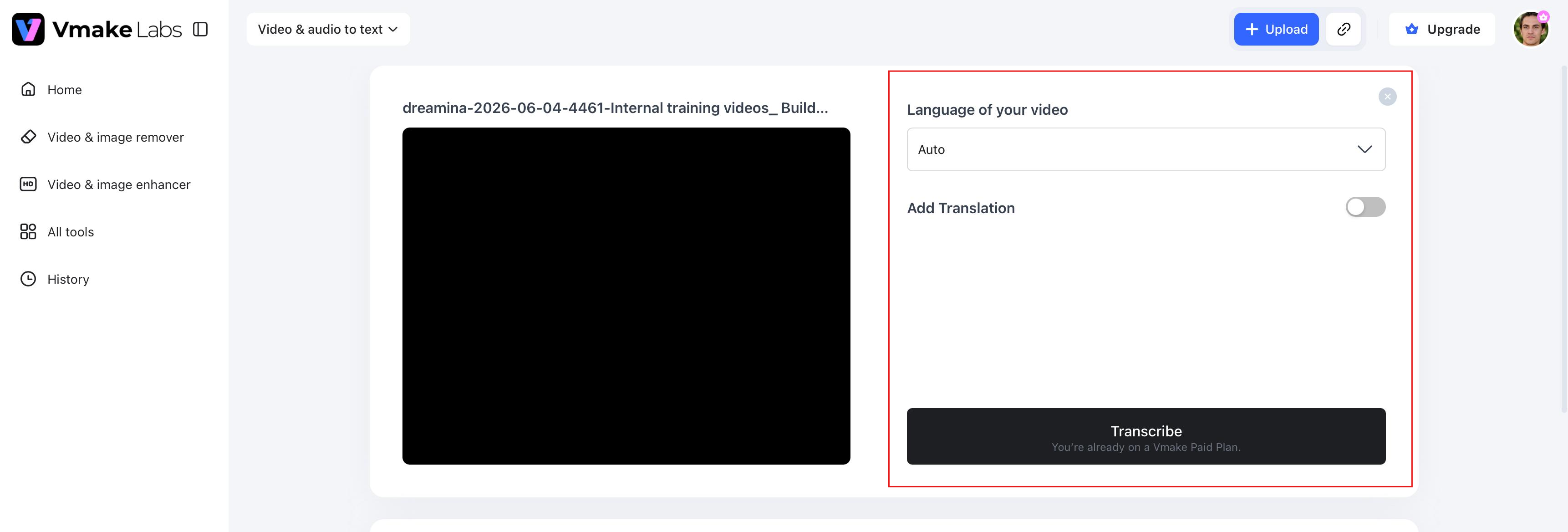 text Generate the transcript