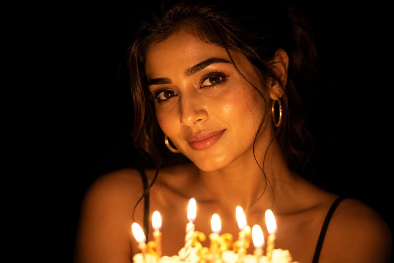 Candlelight birthday portrait